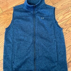 Boys Vineyard Vines Whale Blue Zip-Up Vest Small (8-10)